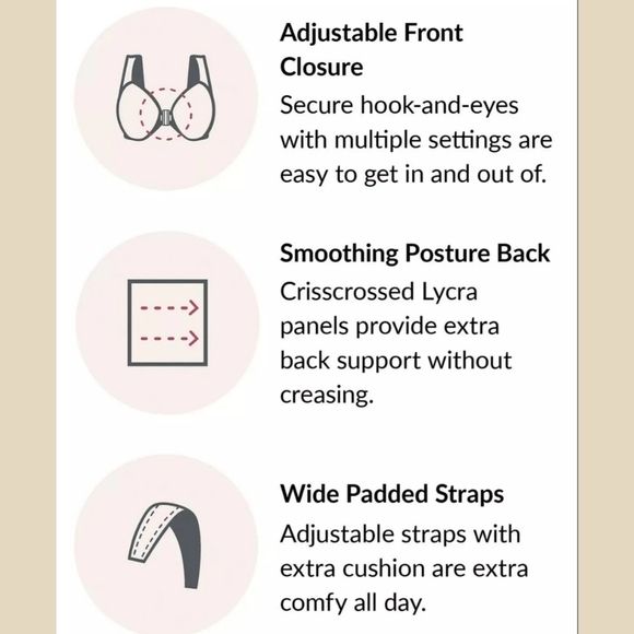 Glamorise MagicLift Front-Closure with Posture Back Support Bra - Sz 42F US - Picture 9 of 10